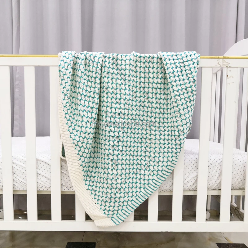 High Quality Knit Throw Blanket Breathable Warm Healthy Baby Blanket Knitted supplier