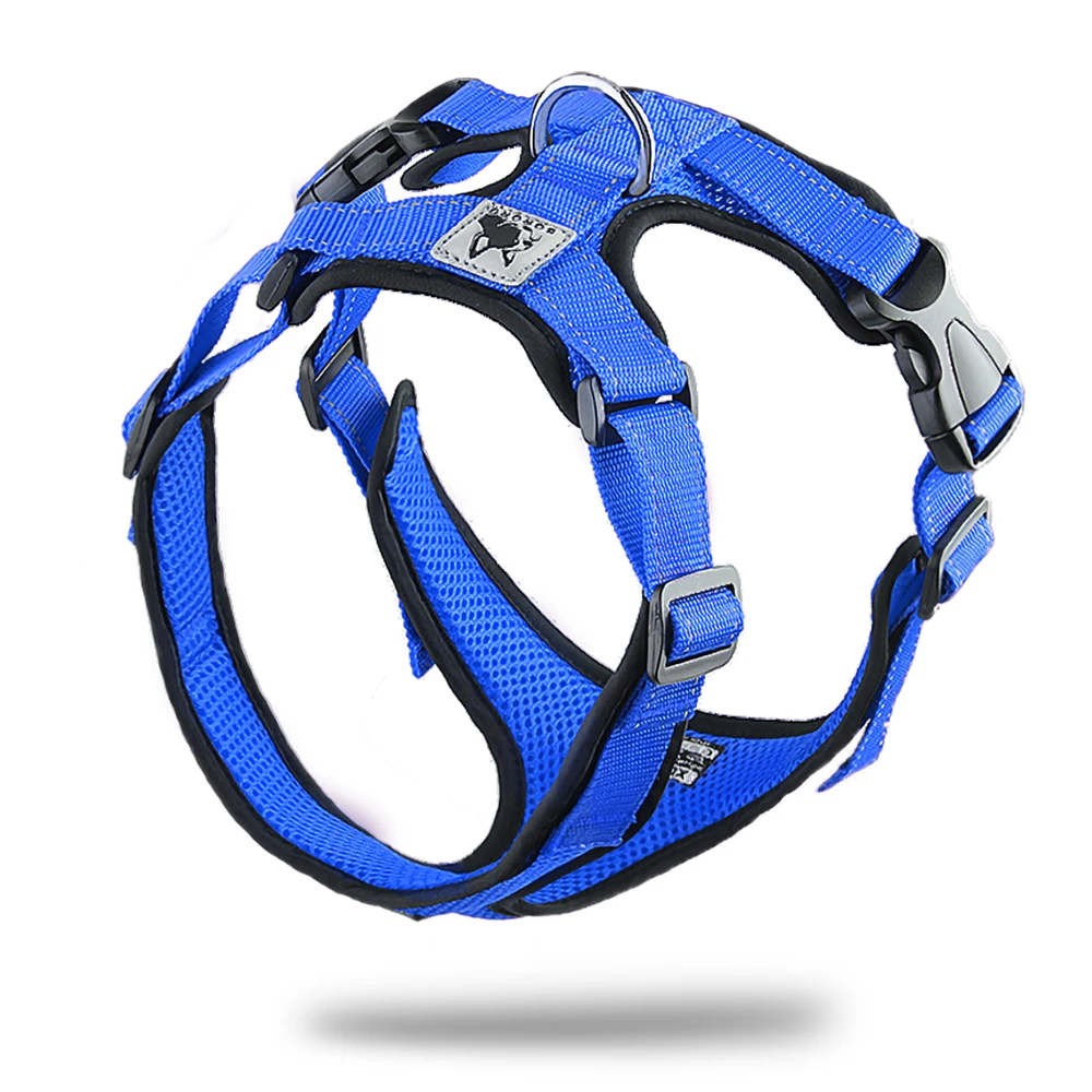 LIGHTWEIGHT REFLECTIVE BREATHABLE ADJUSTABLE COOLING SOFT MESH DOG HARNESS