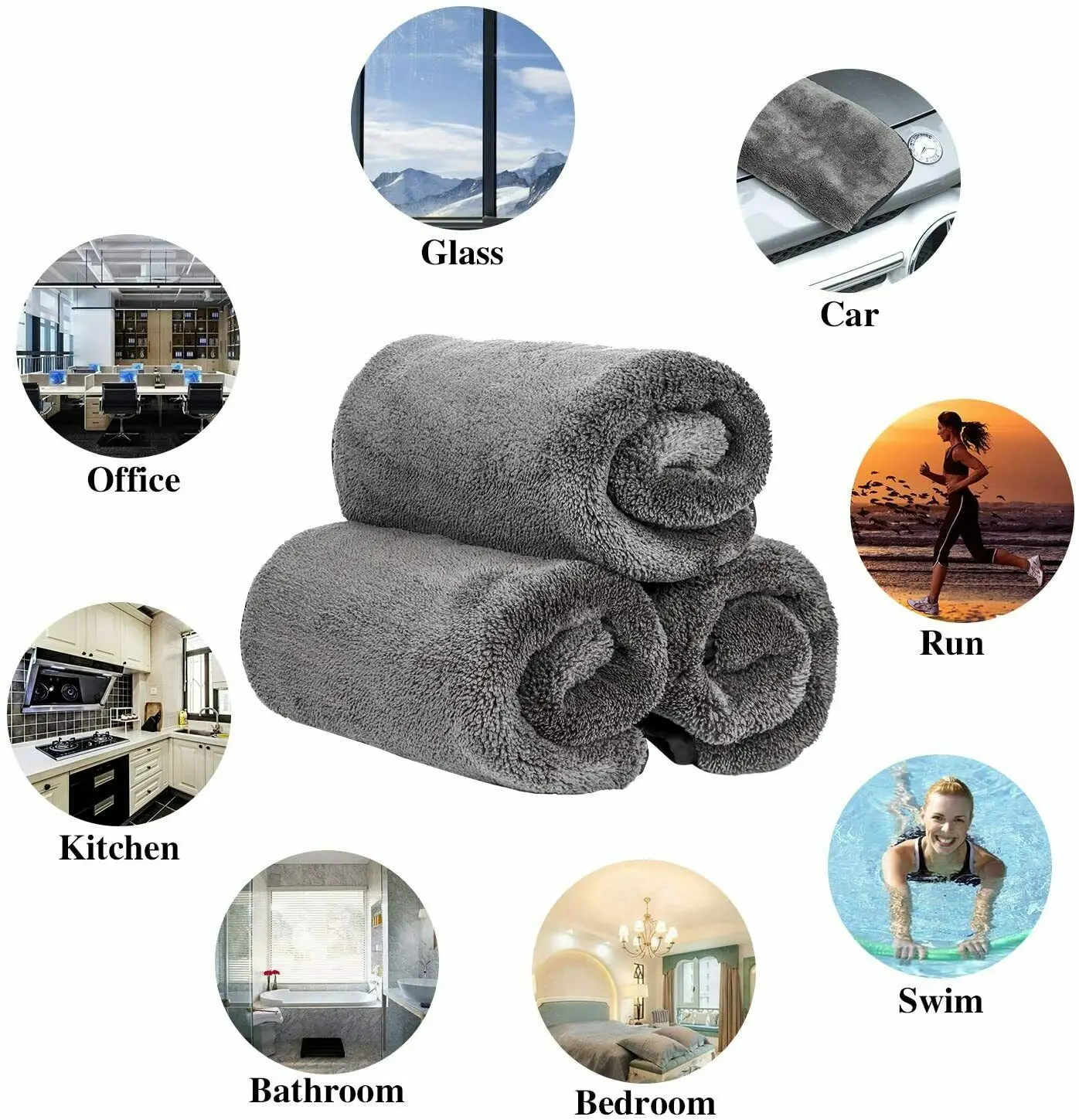 4pcs Microfibre Cleaning Auto Soft Cloth Washing Towels Duster Car Fiber Towel 