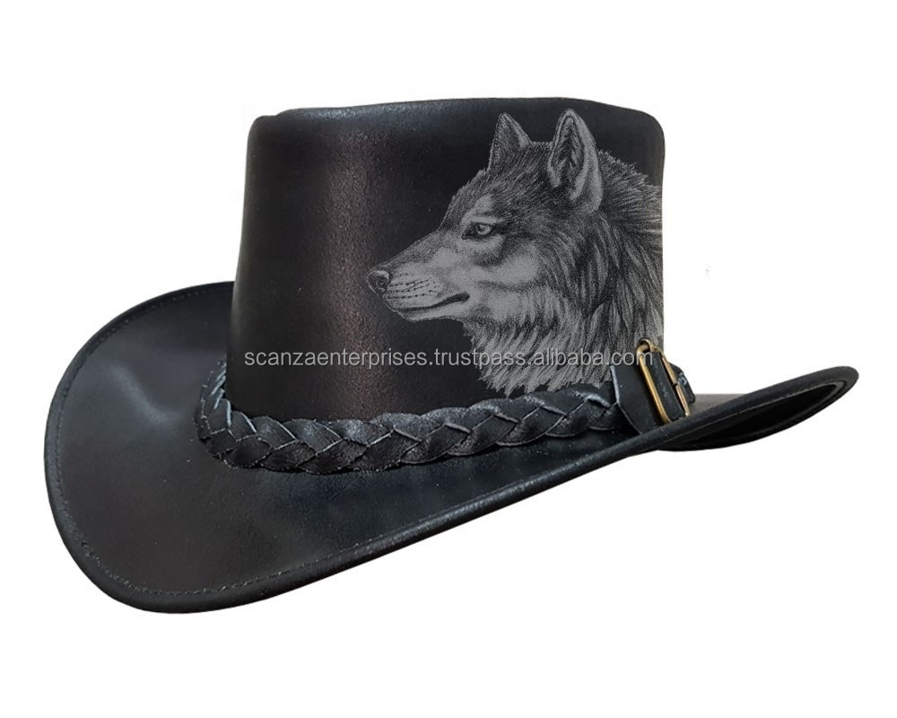 2021 Лидер продаж австралийская ковбойская шляпа | Ковбойская мужская из натуральной кожи с натуральным лицевым покрытием Шляпа