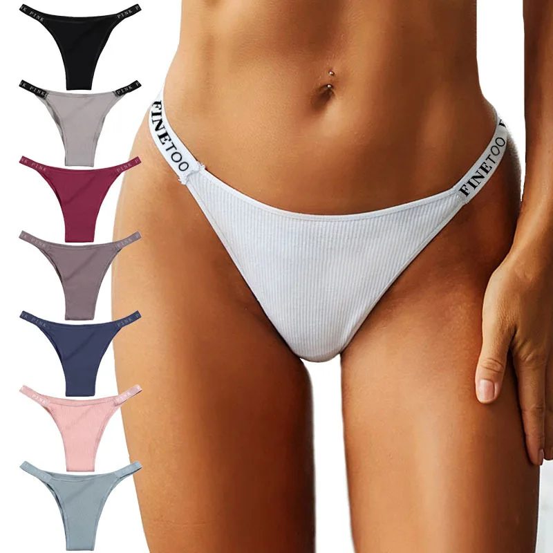 Custom Letter Women's Panties Thong Low Waist Sexy Lingerie Brief
