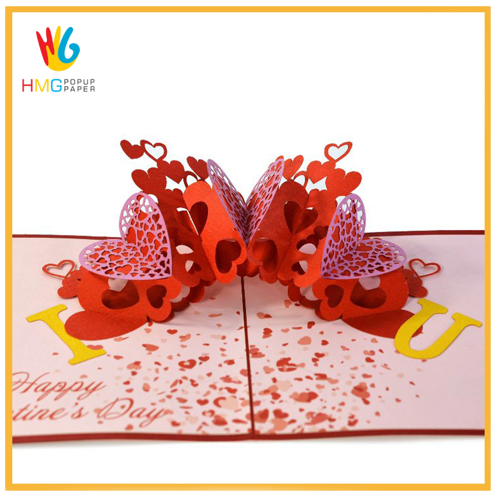 Custom 3d Greeting Pop Up Card Best Choice For Valentine Day High