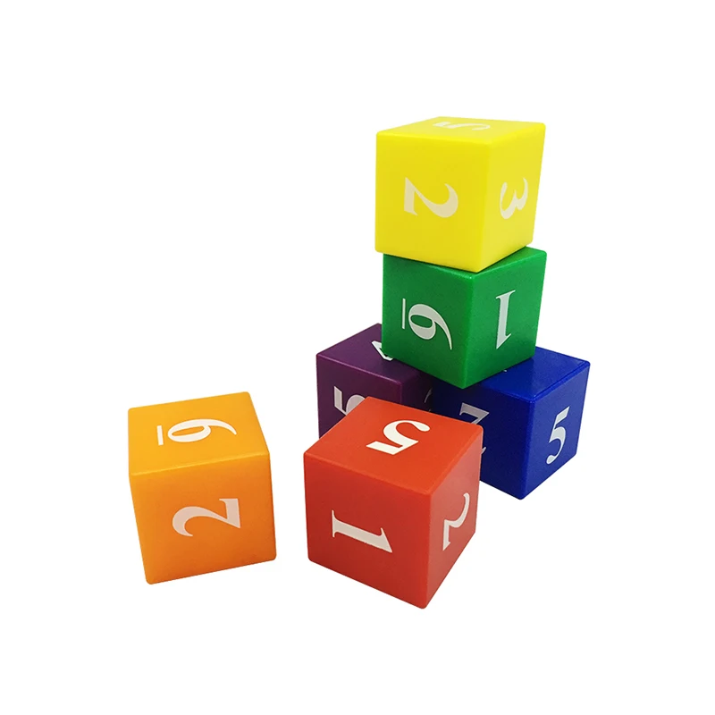 6 Colors Plastic Square Number Cubes Kids Toy; Educational Cube Toy ...