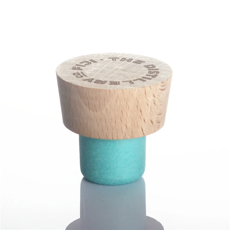 Индивидуальная Роскошная пробка для бутылок с виски, T-образная форма с различными цветами, деревянная Верхняя синтетическая пробка