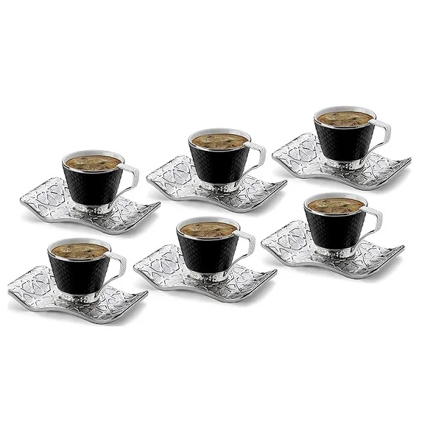 Luxury Gold Color Turkish Coffee Cup Set For Six Person