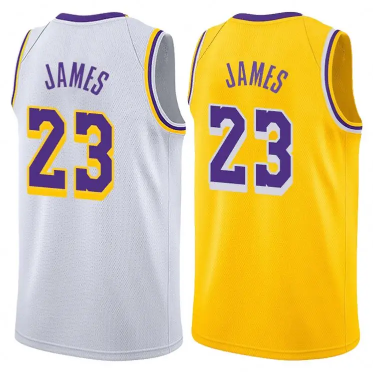 Los Angeles LAKERS LeBron James #23 Practice Jersey Men's XL (Purple/ Black)