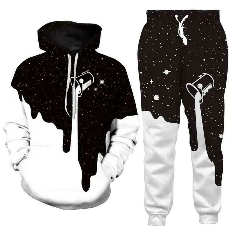 Fashion Men Women Milk Cup 3D Print Sweatshirt Hoodies Jogging pants Sport Suits