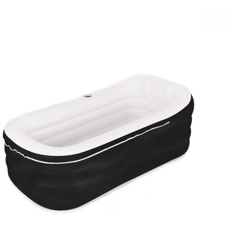 High Quality Large Black PVC Freestanding Portable Adult Ice Soaking Bathtub for Sports
