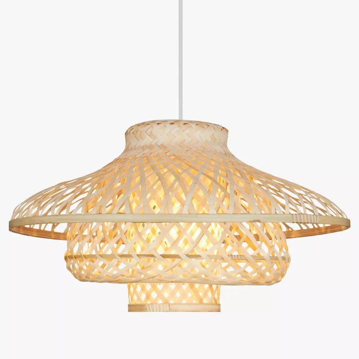 Rattan Pendant With Tassels Long Rattan Lamp Shade Wicker Ceiling Light ...