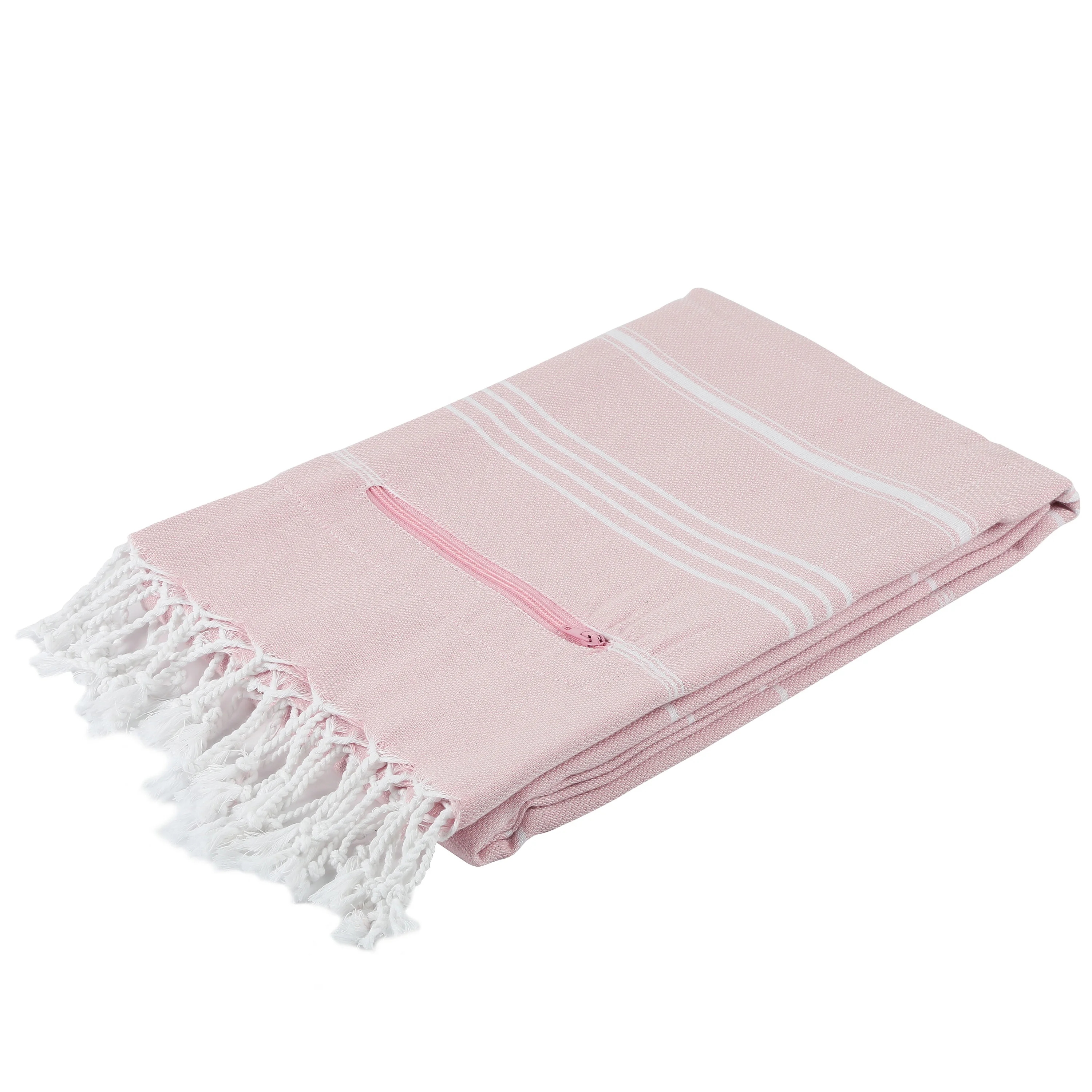 Premium Pink Stripe Cotton Turkish Towel Beach Pool Bath Peshtemal Fouta 