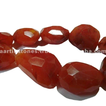Red Carnelian Faceted nugget irregular stone beads
