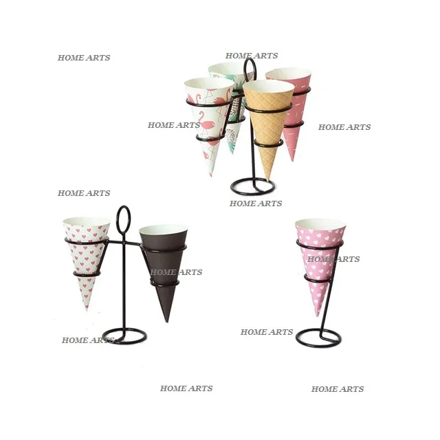 ガラスとアイアンのコーン型スタンド 約70cm