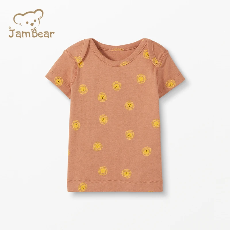 Футболки с рисунком «Медвежонок»; Детская футболка из органического хлопка; Футболка короткими рукавами и принтом; для малышей;