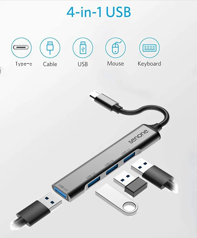 С возможностью нанесения производителем личных Тип C концентратора 4 порта USB-C Тип c док-станция с usb3.0 доставки Зарядное устройство usb кабель с разъемами типа c и usb адаптер