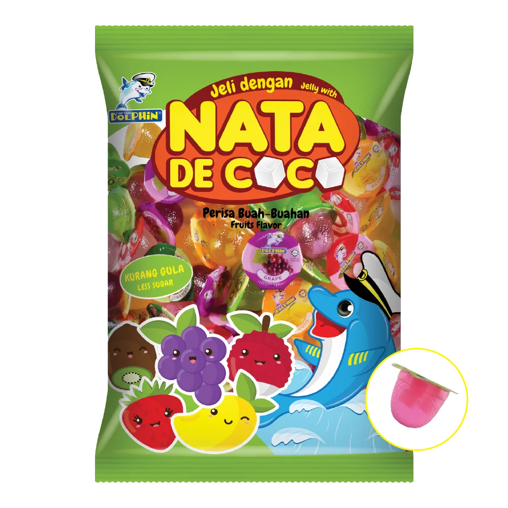 Mixed Flavor Jelly With Nata De Coco 13g Captain Dolphin Buy Mixed Flavor Jelly Nata De Coco Jelly Product On Alibaba Com