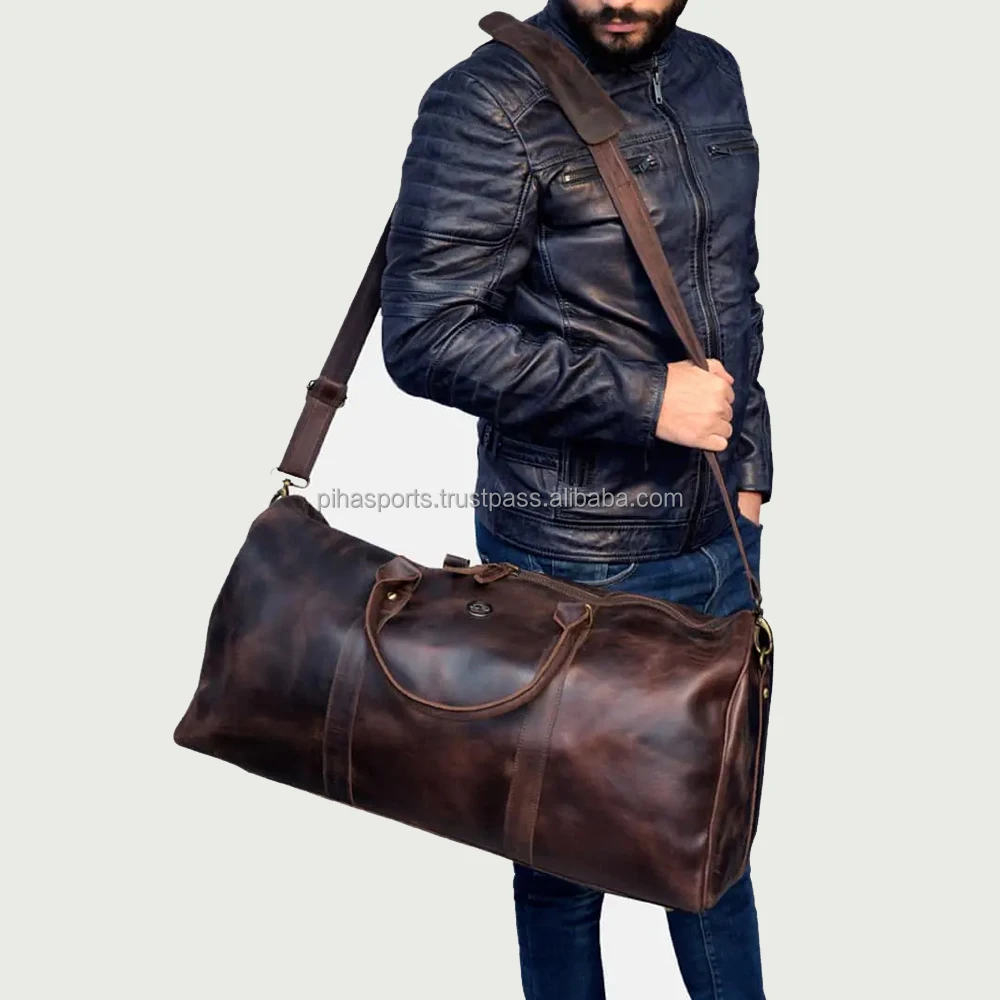 Ybriefbag Unisex Man Bag   Stylish Retro Mens Handbag Travel Bags First Layer Leather Travel Bag Multifunctional Bag Vacation 