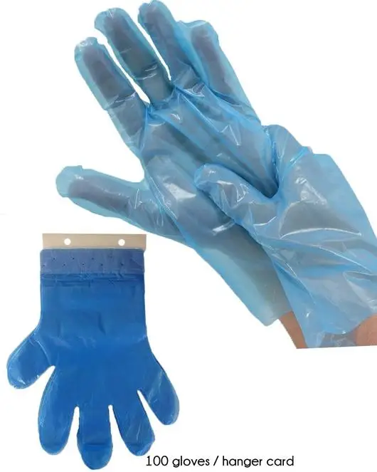 plastic blue gloves