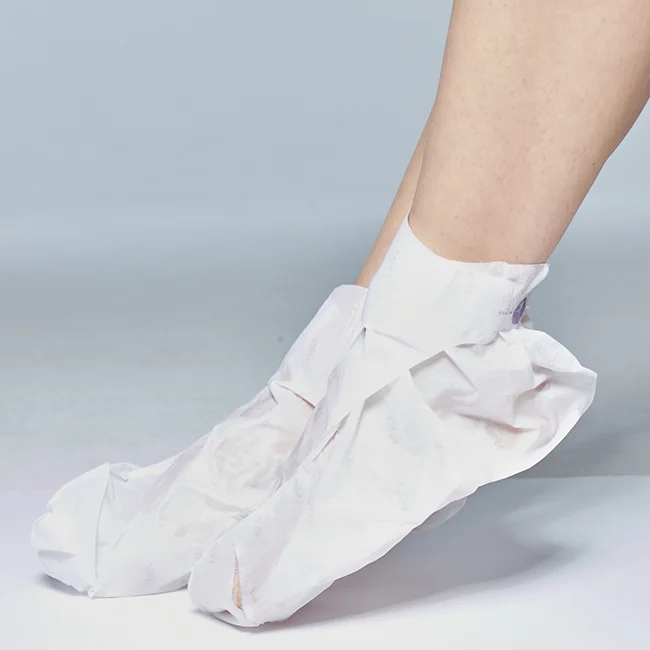 Двухслойная блестящая увлажняющая маска гарантированного качества для ног со съемными пальцами