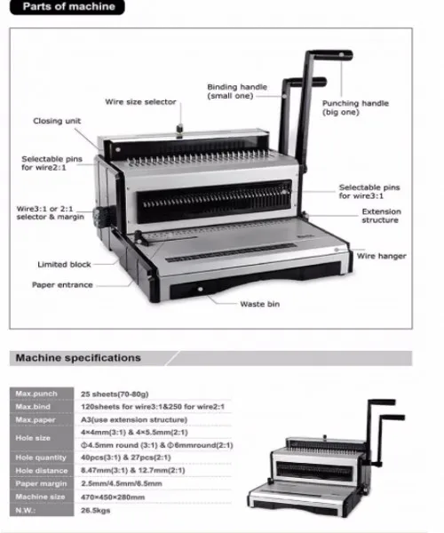 Source TT2930 Office efficiency comb binding machine multi