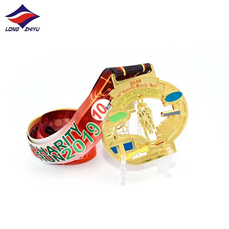 Longzhiyu 13 years zinc alloy medals manufacturer customised engrave running sport medals custom gold marathon finisher medals