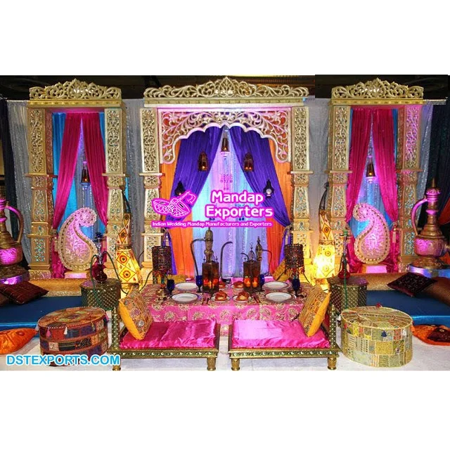 Moroccan Mehndi Stage Props & Decoration Traditional Theme Mehndi Function  Decoration Punjabi Sikh Wedding Bangle Ceremony Stage - Buy Mehndi  Stage,Moroccan Mehndi Stage Props,Mehndi Function Decoration Product on  
