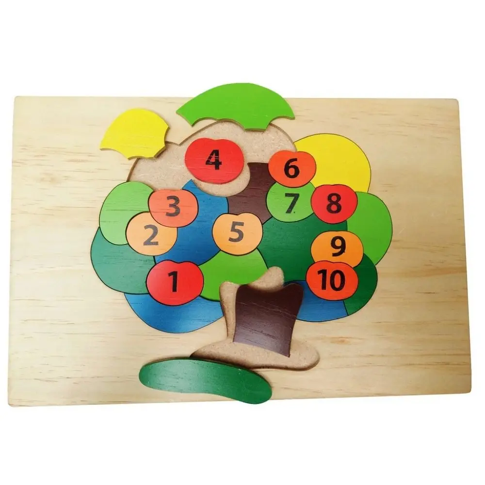 苹果树拼图计数教育游戏图片装饰儿童礼物