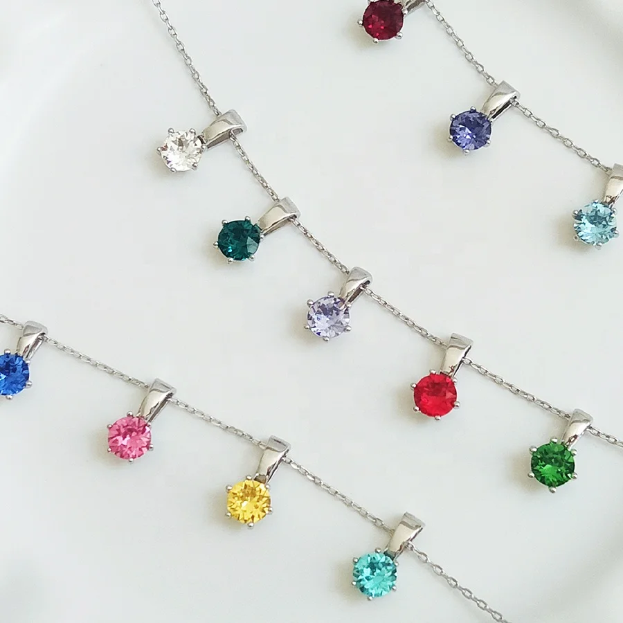 12 Pcs 4mm Stone Swarovski Birthstone Crystal Charms, Sterling