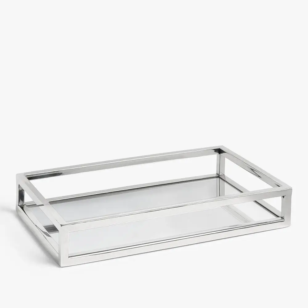 white metal serving tray