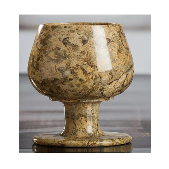 Drink & Barware Drinkware Pint Glasses Set of Six Vintage Fossil Marble