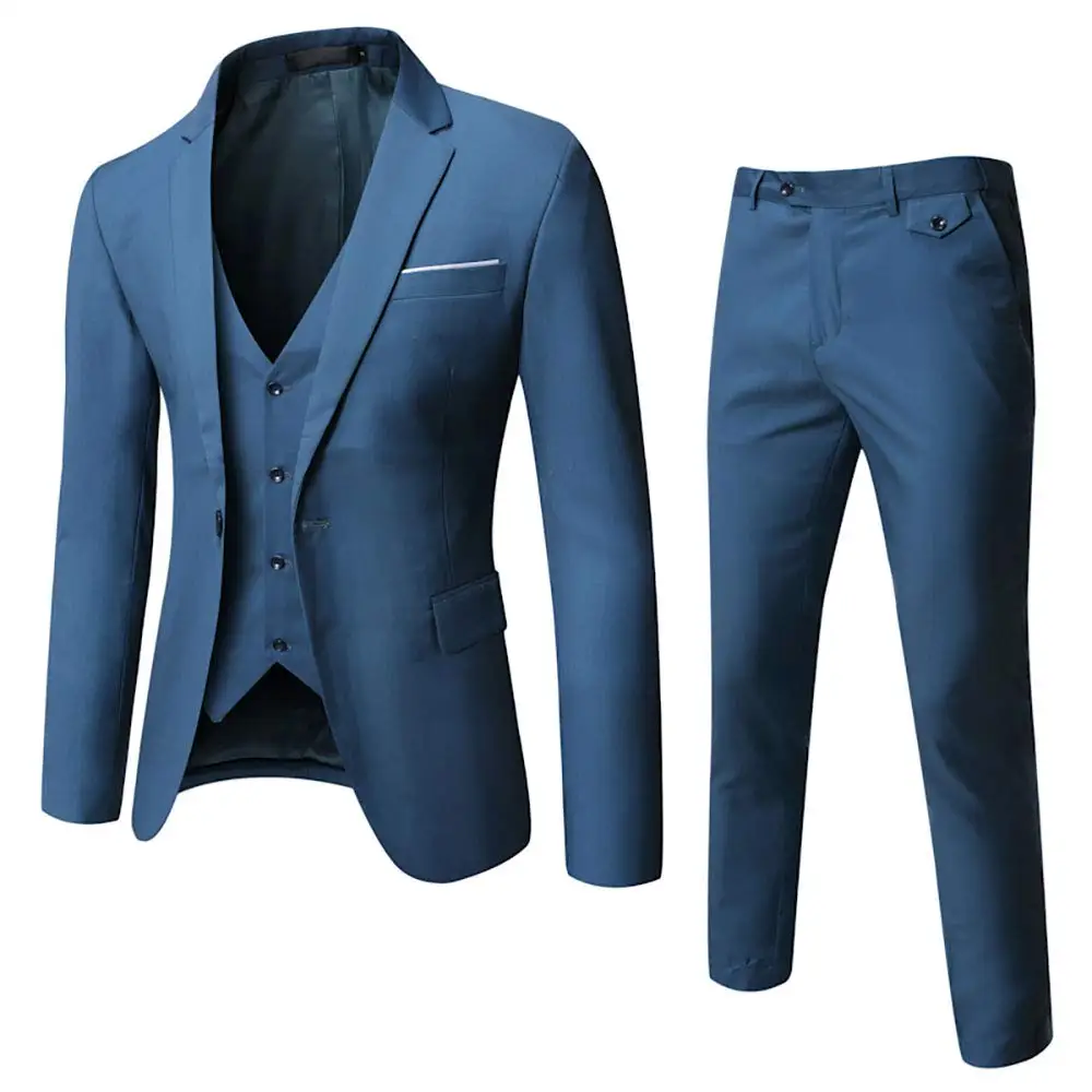 Quality Slim-Fit Custom Blazer Set Single Buckle Fashion Wedding Groom Men's Formal Suit From Bangladesh