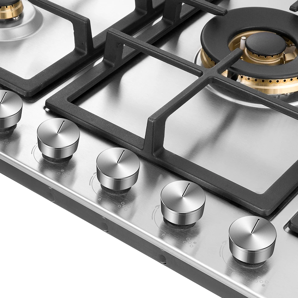 Natural Gas / Lpg Tempered Glass Five Burners Cooking Gas Stove