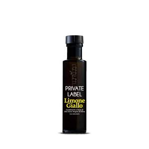 Private Label OEM Top Quality Italian Extra Virgin Olive Oil with Yellow Lemon 100 ml Glass Bottle for Retail