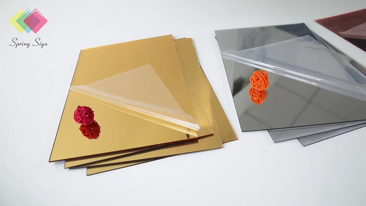1220x2440x1mm Silver Gold Mirror Acrylic Sheet Laser Cutting For