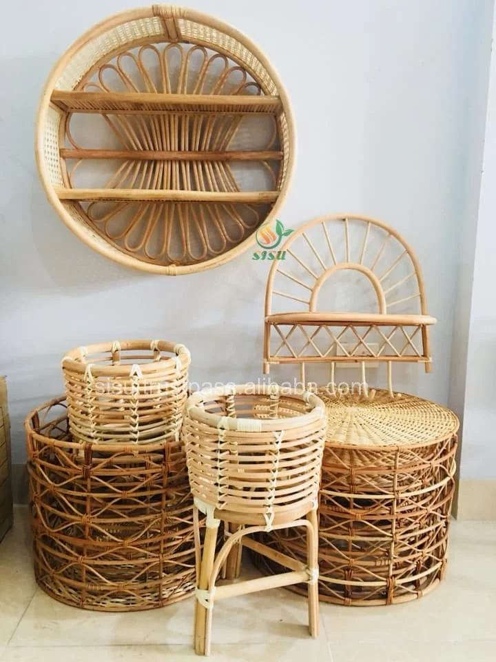 Eco-friendly Rattan Wall Shelf For Room/ Rattan Home Decor/ Rattan ...