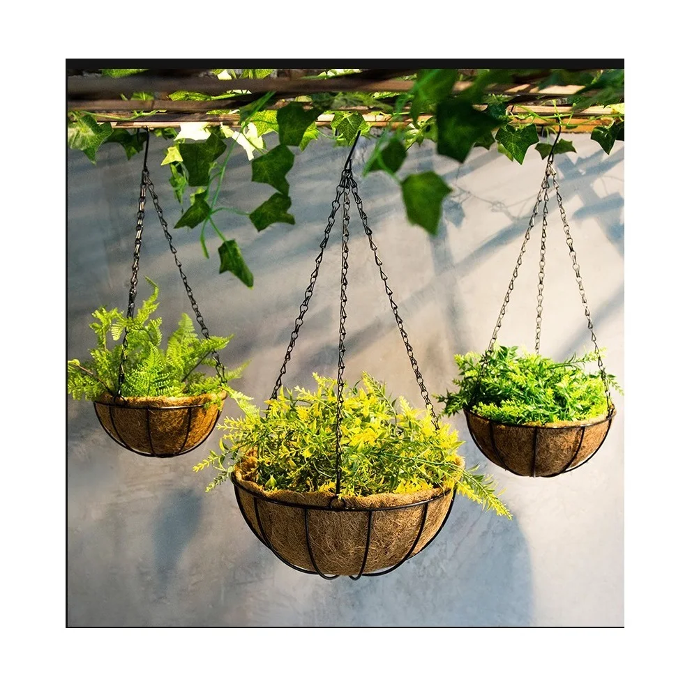 21热卖coco篮内胆coco内胆板材花园椰子椰子壳挂壶装饰圆形花园花盆 Buy 椰子纤维锅 椰壳纤维锅 可可衬里product On