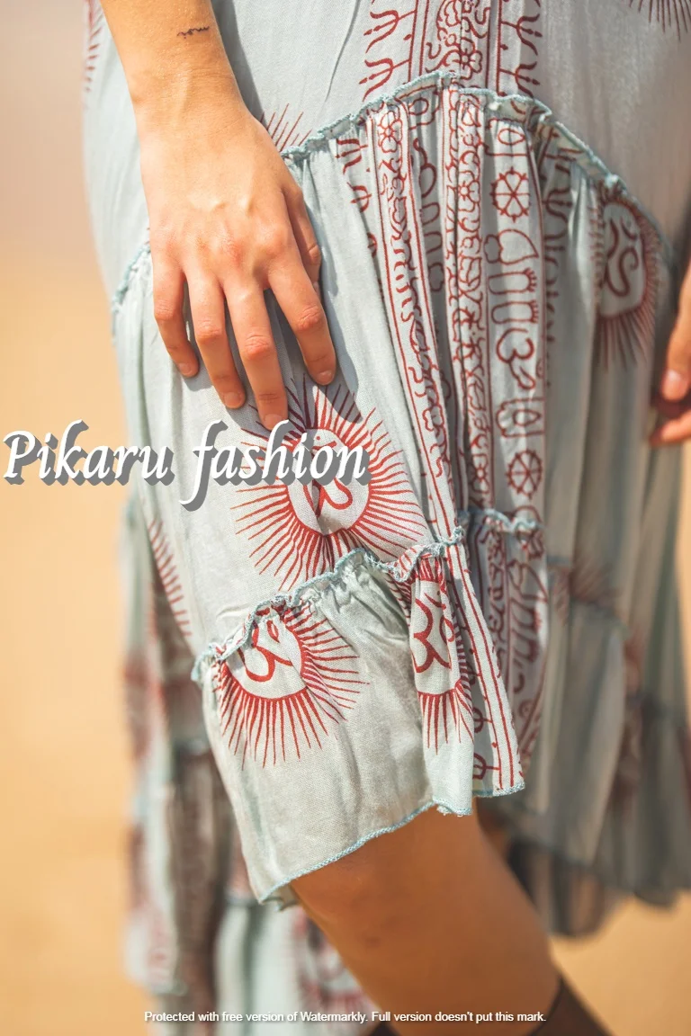 Cardigan Cover up Boho Indian Dresses for Women Om Print Backless Designer Summer Long Maxi Dress