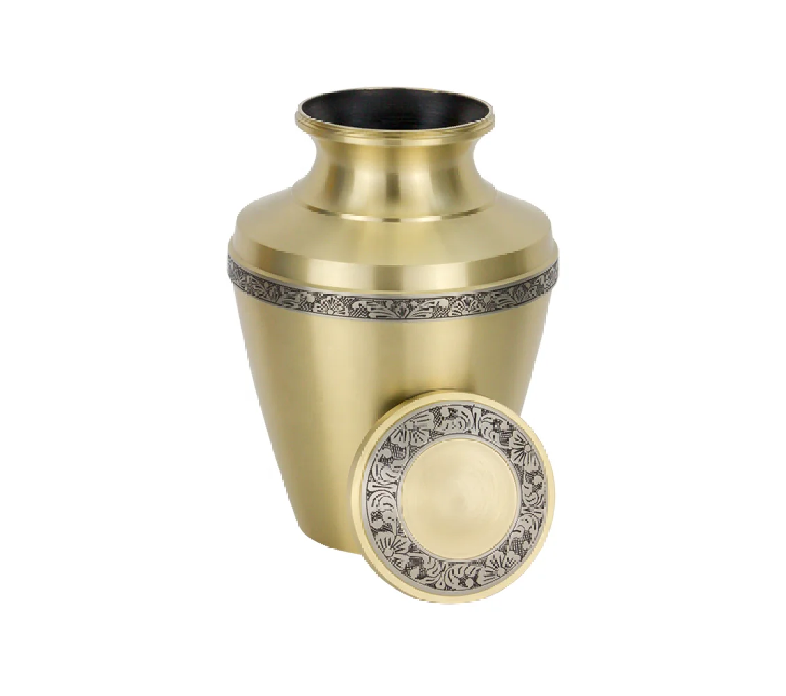 Brass Cremation Urn for Ashes in Gold Manufacturer Wholesaler