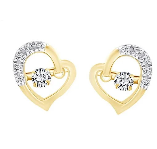 Real Round Diamond Heart Shape Stud Earring - Buy Diamond Earring Stud 