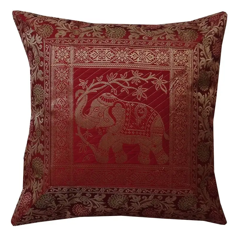 Elephant Design. Handmade embroidered cushion cover,boho cushions,Indian Cushion Scatter Cushion