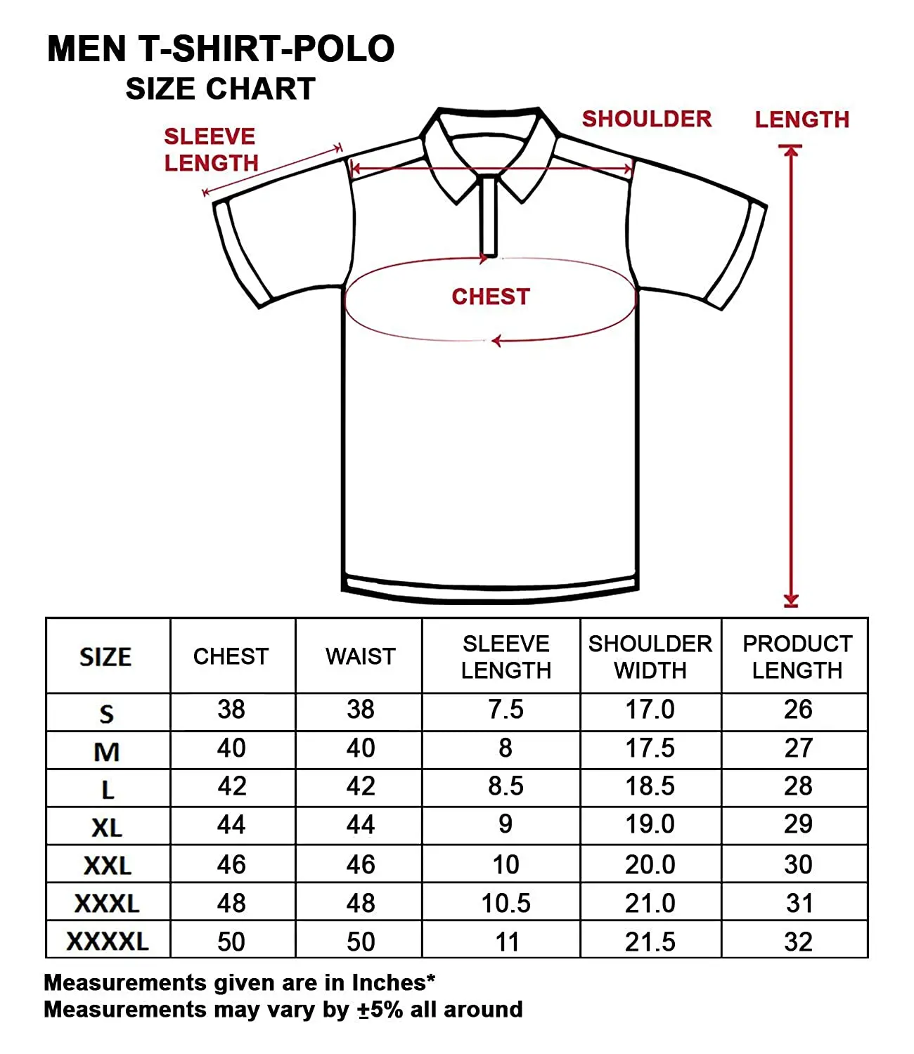 Ralph Xl Size Chart