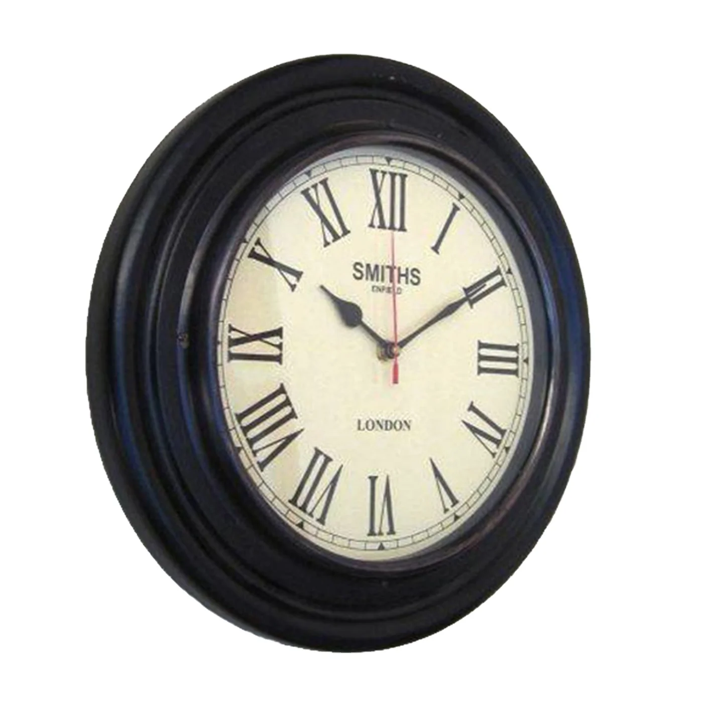 Home Decorative Wooden Wall Clock Black Antique Finished And