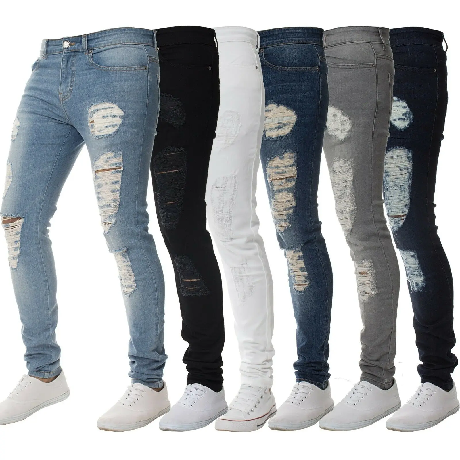 men's black stretch skinny jeans