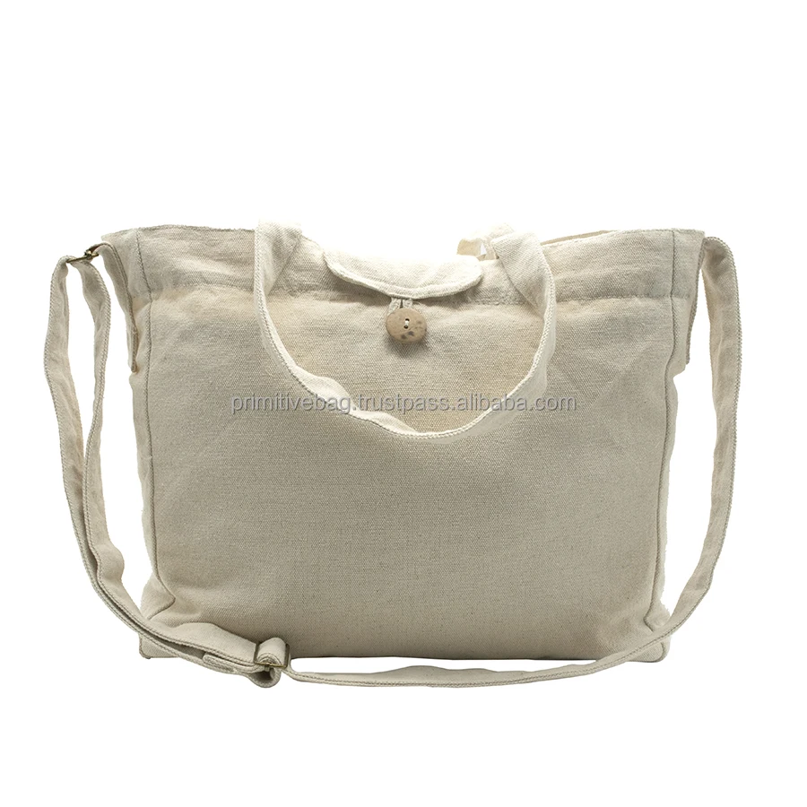 cotton canvas tote with adjustable strap