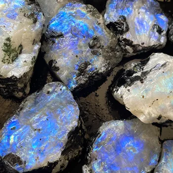 Genuine Natural Raw Rainbow Moonstone Rough loose Gemstone ( blue moonstone or white labradorite ) White rainbow moonstone
