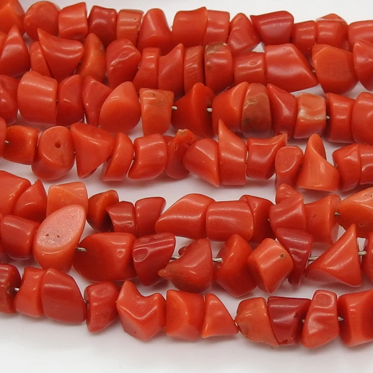 Corail Rouge Naturel D'Italie - 23x6 Mm - Qualité AAA - Certifié AGL - Non Traité
