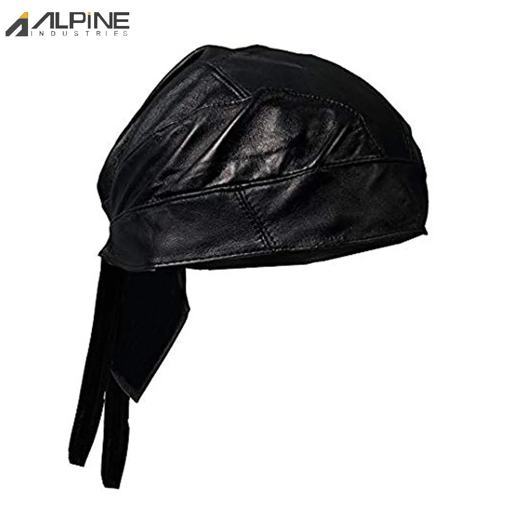 mens leather skull cap