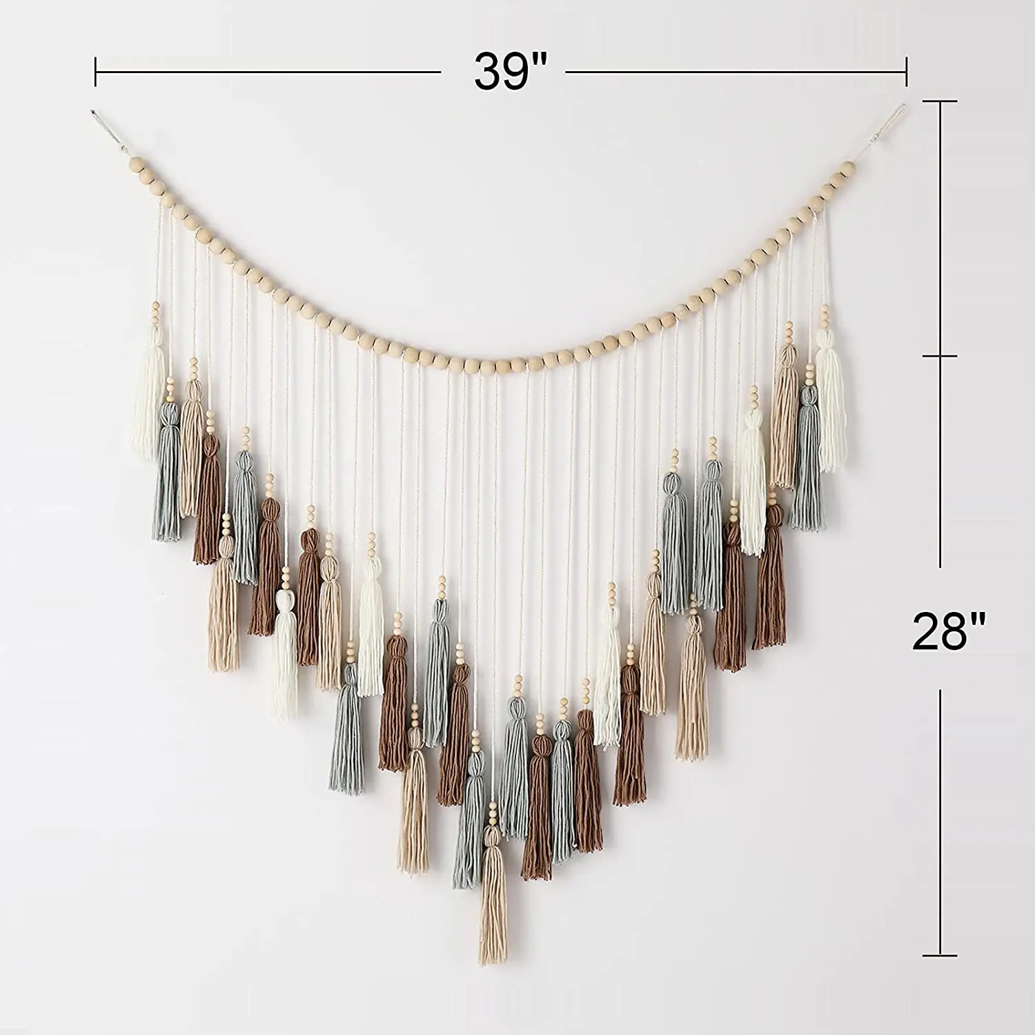 Boho Wall Decor Large Macrame Tassel Wall Hanging,Yarn Tassels Garland