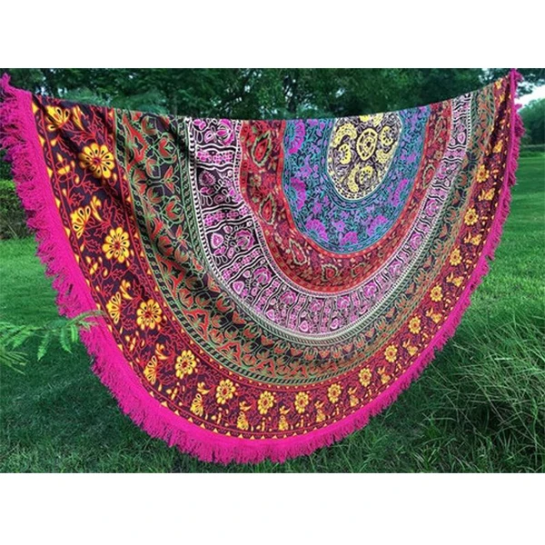 Mandala Cotton Tablecloth Round Tapestry Yoga Mat Hippie Beach Throw 