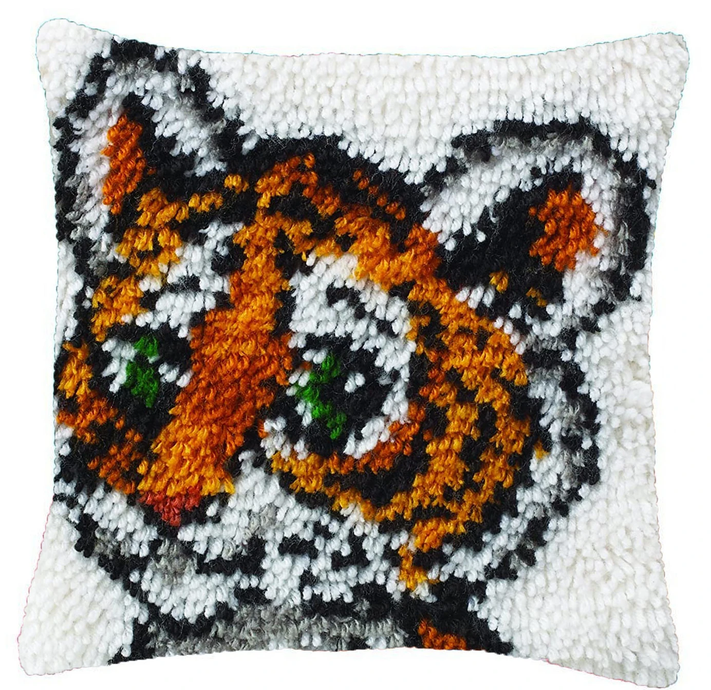 Latch Hook Cushion Kits Cartoon tiger Pillow Case Crochet Crafts Acrylic Yarn for Embroidery Sofa Bed Cushion Cover Home Decor