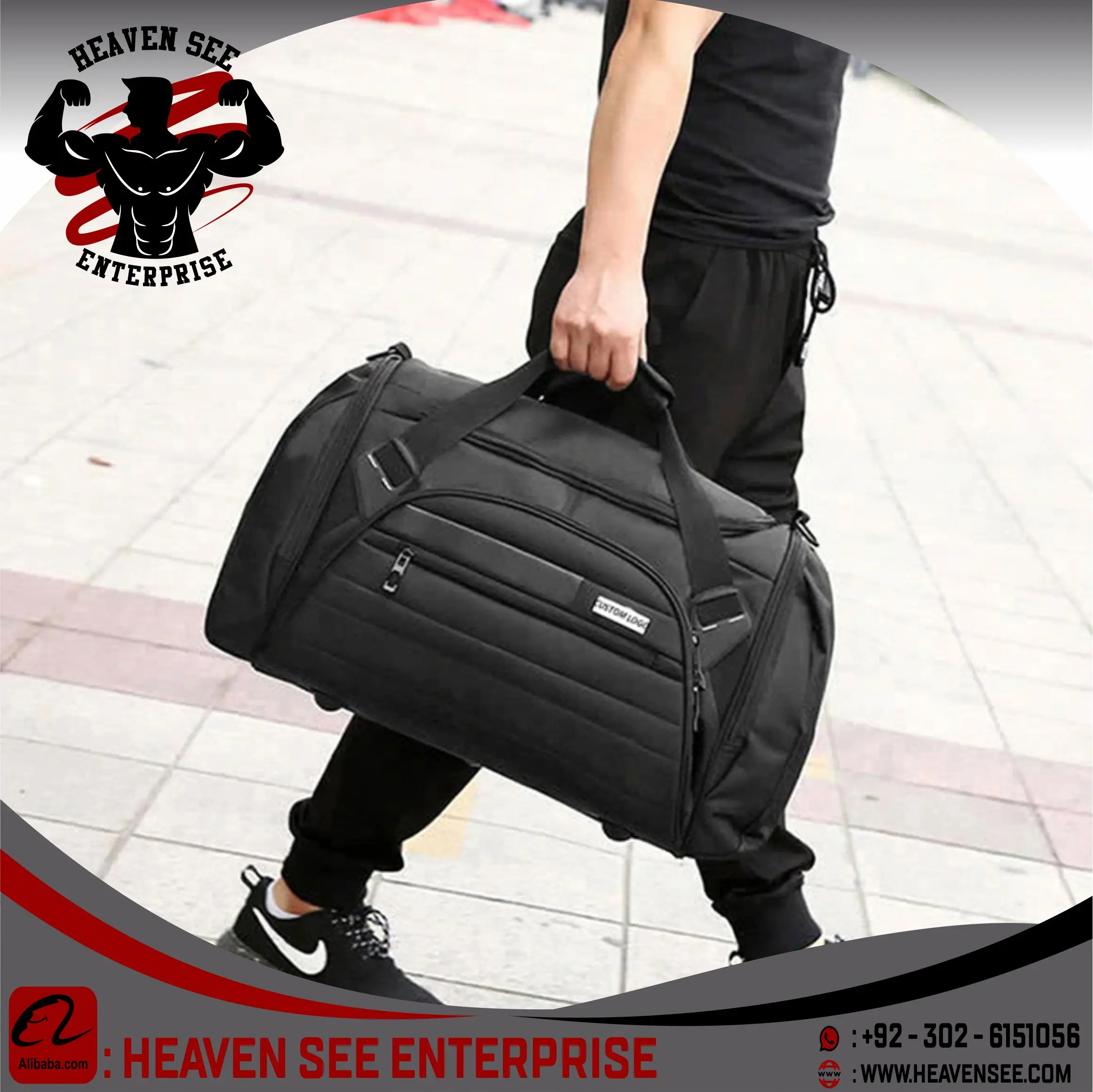 Customized Waterproof Soft Sports Training Gym Duffel Bag Sports Bag